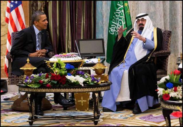 العاهل السعودي مع الرئيس اوباما