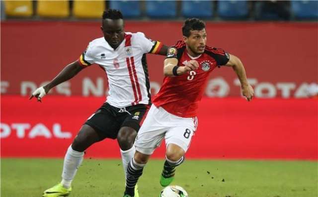 جانب من مباراة سابقة بين مصر وأوغندا