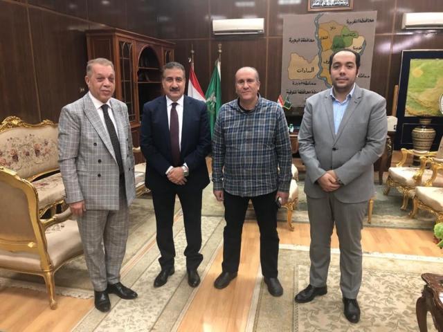 اللواء إبراهيم أبو ليمون يتوسط النائب أسامة شرشر والأستاذ محمد موسى والأستاذ جمال القاضى