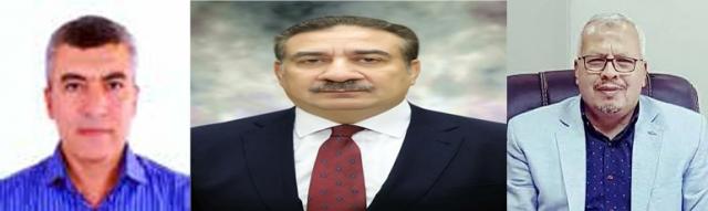 اللواء إبراهيم أبو ليمون محافظ المنوفية يتوسط المهندس محمد نجيب والمهندس أسامة نوار 