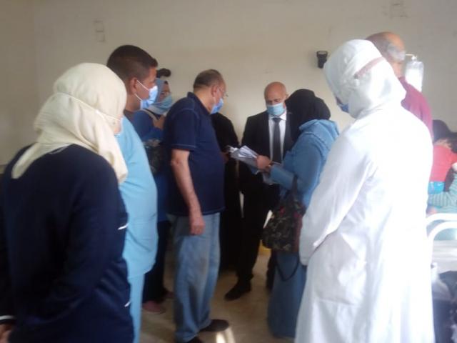 وكيل صحة الغربية  يتفقد مراكز تلقى لقاح كورونا بمستشفى أبيار المركزي