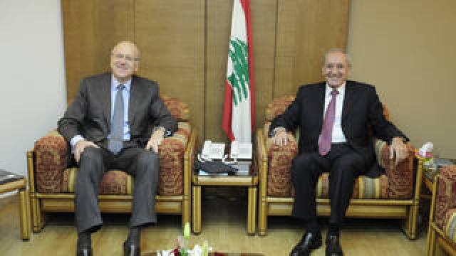 رئيس البرلمان اللبناني نبيه بري ورئيس الحكومة نجيب ميقاتي