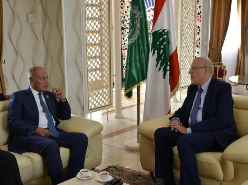 أبو الغيط لميقاتي: الجامعة تدعم لبنان ويجب التعجيل بانتخاب رئيس جمهورية