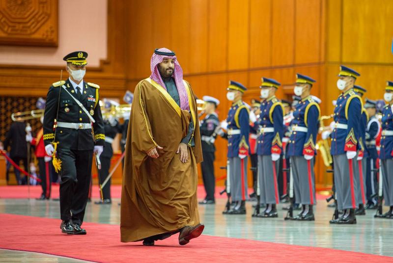 مراسم استقبال رسمية لولي العهد السعودي في كوريا