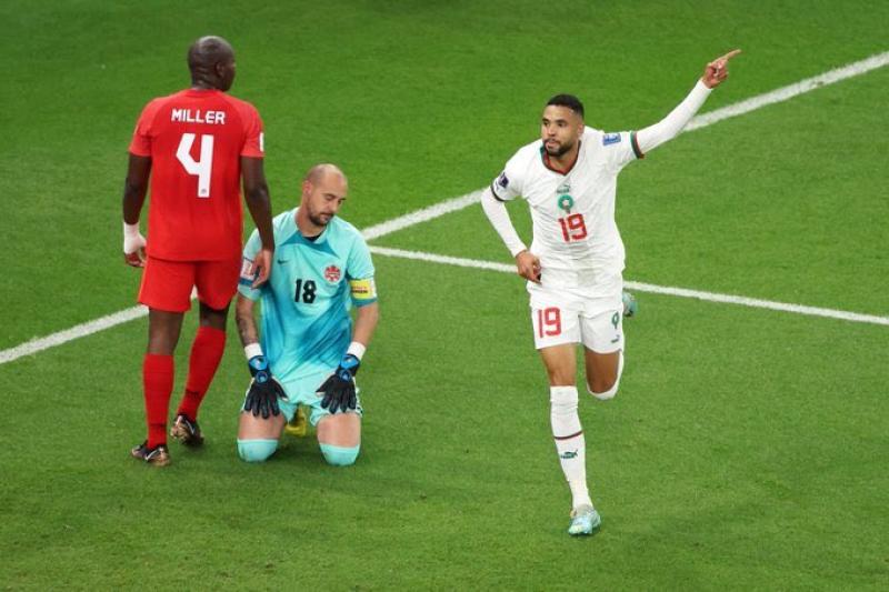 يوسف النصيري يسجل الهدف الثاني للمغرب أمام كندا في كأس العالم 2022