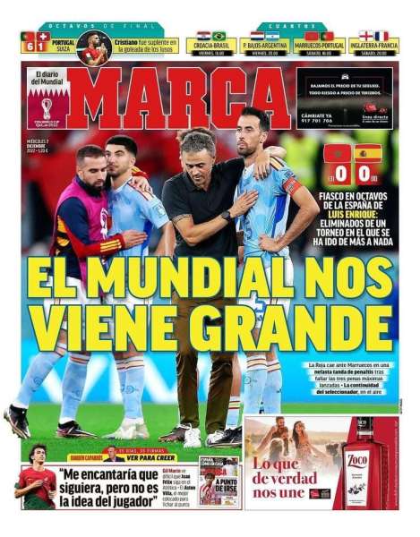 كأس العالم 2022..الصحف الإسبانية تشيد بالمنتخب المغربي