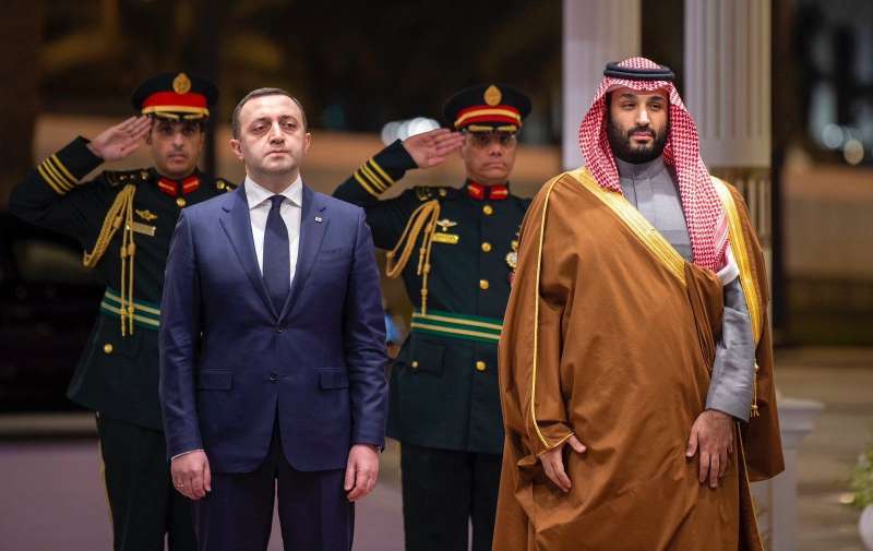 ولي العهد السعودي يستقبل رئيس وزراء جورجيا بقصر اليمامة