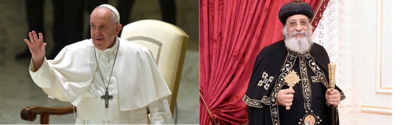 البابا تواضروس والبابا فرانسيس 