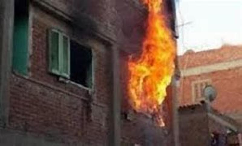 حريق شقة سكنية بمنطقة المطبعة بشارع فيصل