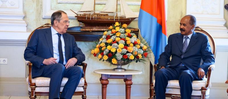 وزير الخارجية الروسي لافروف مع الرئيس الاريتري