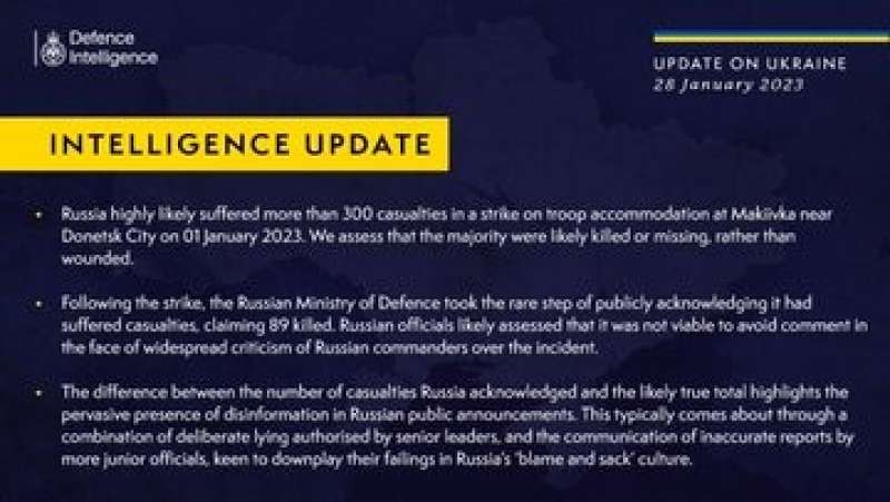 وزارة الدفاع البريطانية :  تناقض في تقارير الضحايا الروس بسبب الكذب المتعمد من قبل كبار القادة