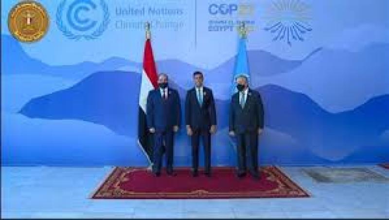 صورة لأستقبال الرئيس السيسي لضيوف مصر الكبار في افتتاح كوب 27