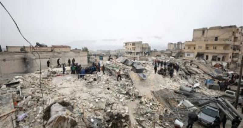 صورة لاثار الدمار في شمال غربي سوريا