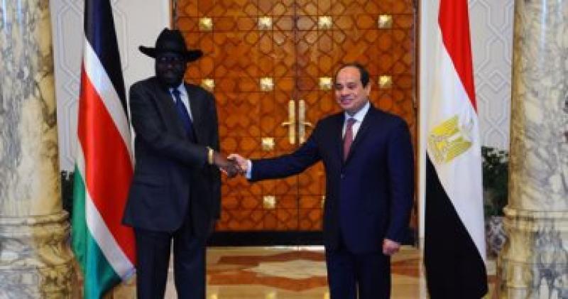 الرئيسان السيسي وسلفا كير رئيس جنوب السودان