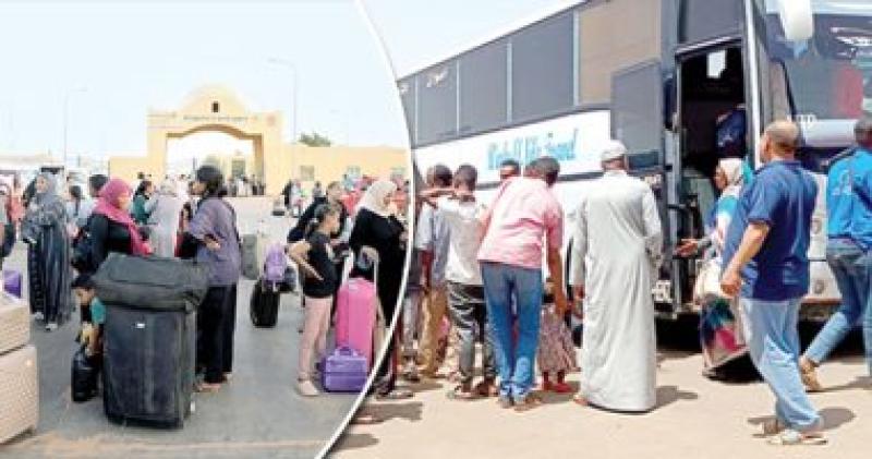 مشهد دخول الاشقاء السودانيين في معبرقسطل الحدودي