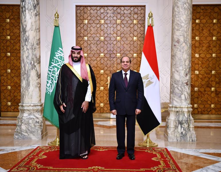 صورة للرئيس السيسي مع ولي العهد السعودي الامير محمد بن سلمان