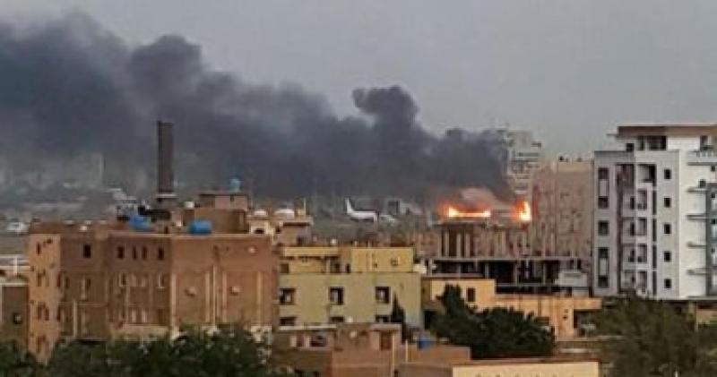 حريق قرب السفارة الاردنية في الخرطوم