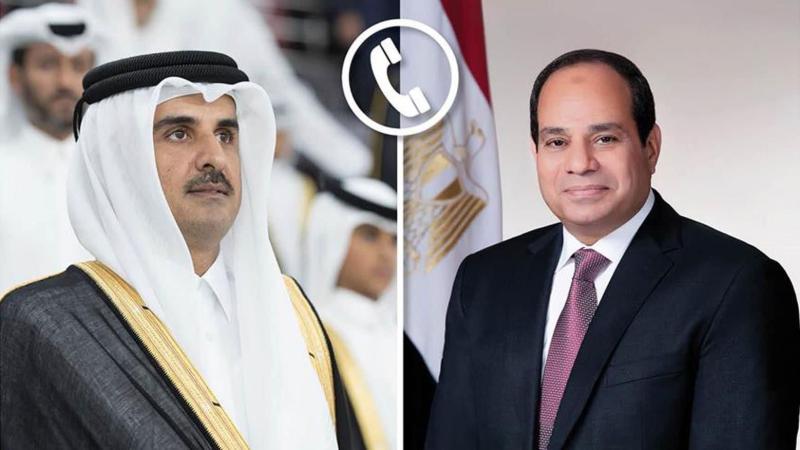 الرئيس السيسي وأمير قطر  يبحثان هاتفيًا الأوضاع في السودان