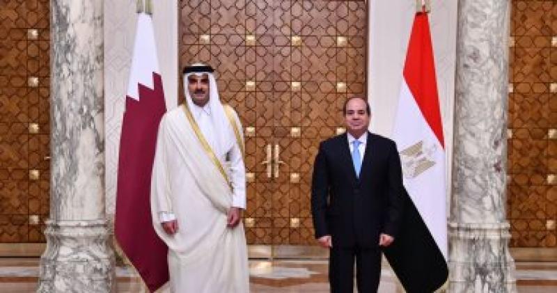 صورة للزعيم السيسي وامير دولة قطر