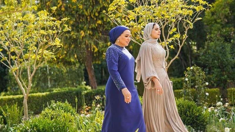 فستان السيدة الأولى في حفل زفاف ولي العهد الأردني