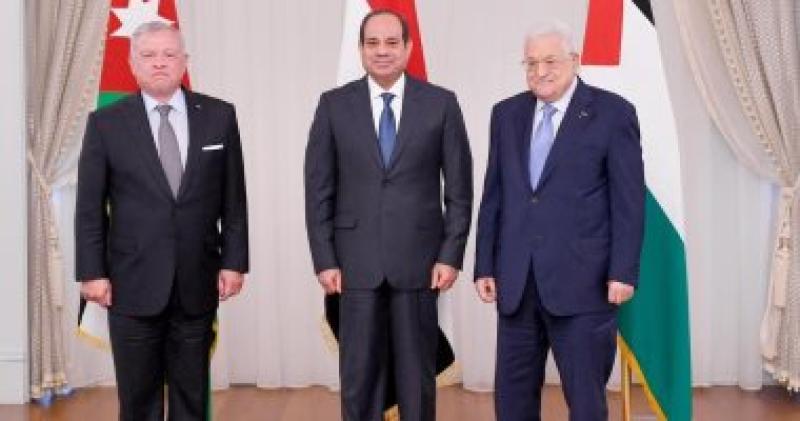 الزعماء الثلاثة قادة مصر والاردن وفلسطين