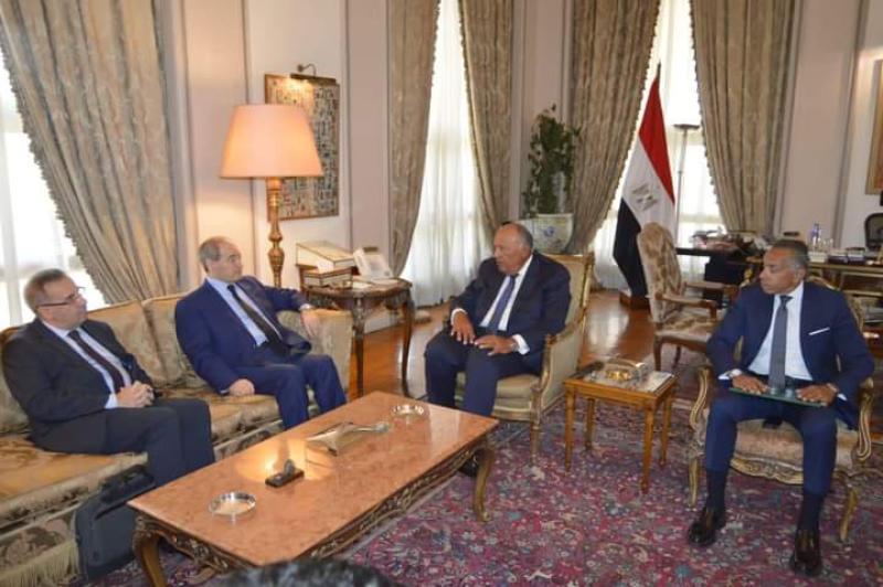 وزير الخارجية يستقبل وزير خارجية سوريا