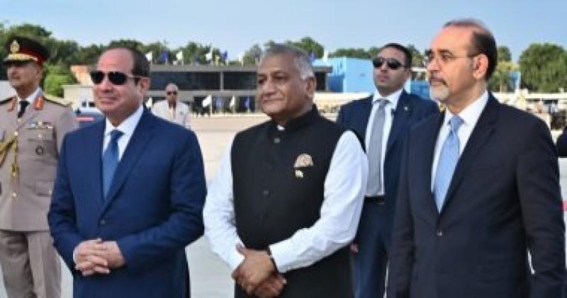 لحظات وصول الرئيس السيسي الي الهند للمشاركة في قمة العشرين