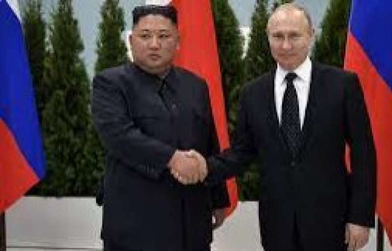بوتين رئيس روسيا وكيم جونج أون رئيس كوريا الشمالية 
