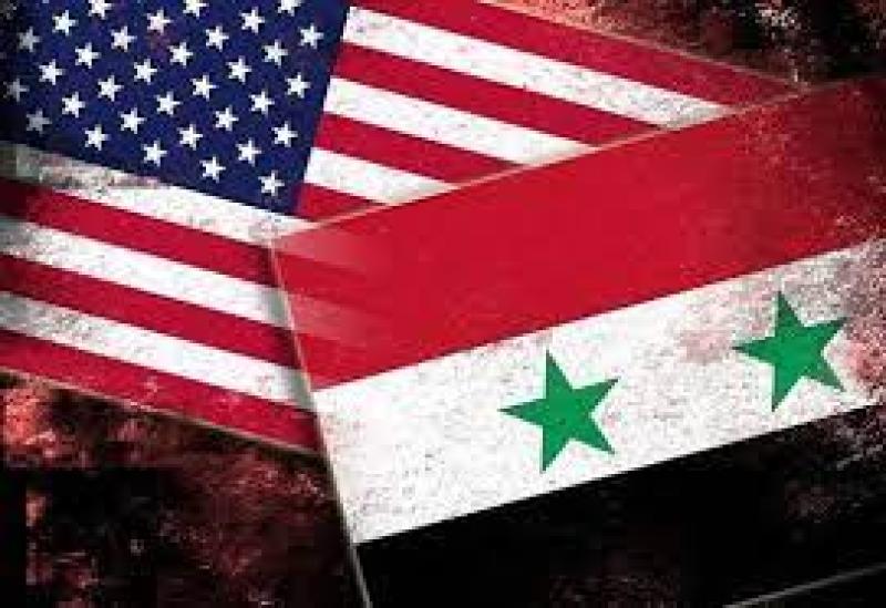 علم سوريا وعلم أمريكا