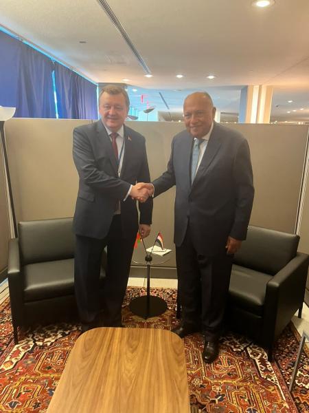 وزير الخارجية يعقد اجتماعاً مع وزير خارجية بيلاروسيا على هامش أعمال الجمعية العامة للأمم المتحدة