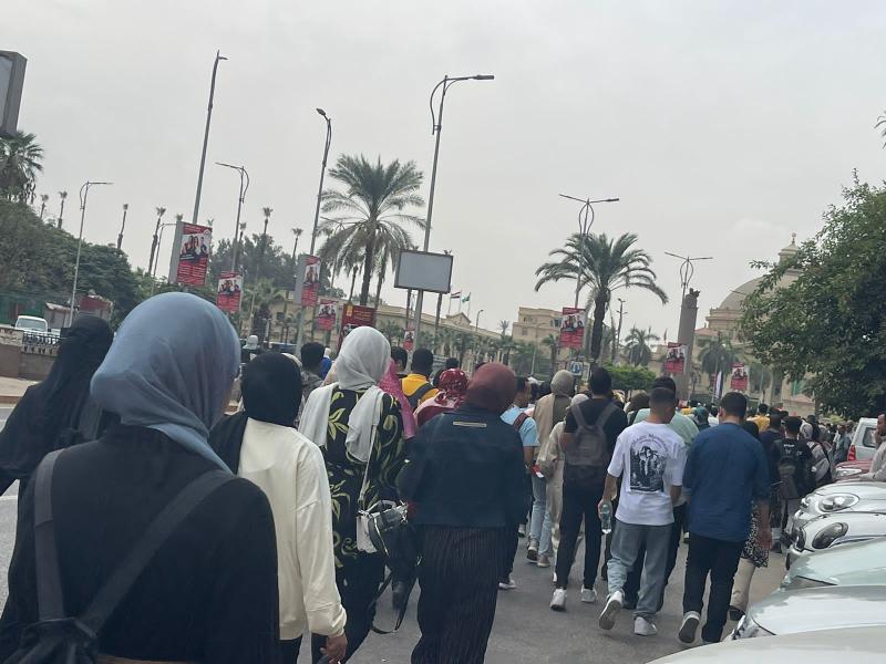 مسيرات لدعم الرئيس السيسي في الانتخابات الرئاسية 2024 بجامعة القاهرة