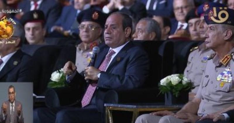 الرئيس السيسى: حالة التحدى القومى بدأت عندما خرج المصريون لرفض تنحى عبد الناصر