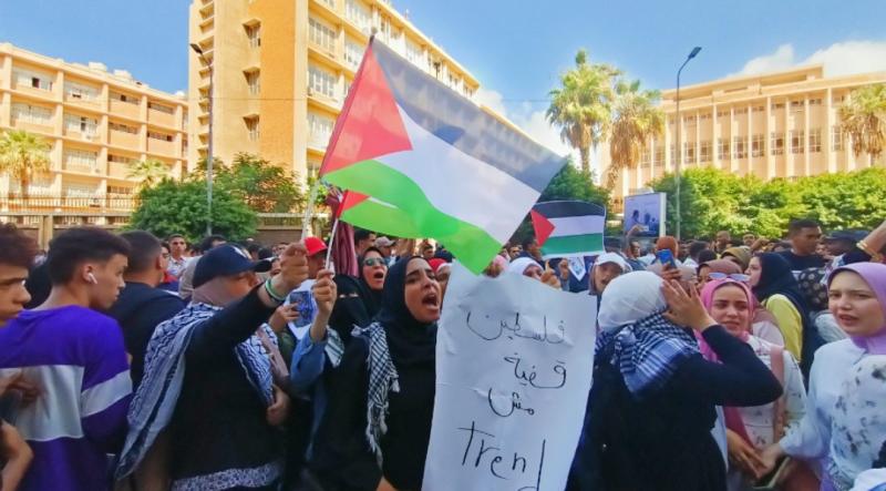 مظاهرات حاشدة لطلاب جامعة الإسكندرية تضامناً مع أحداث فلسطين