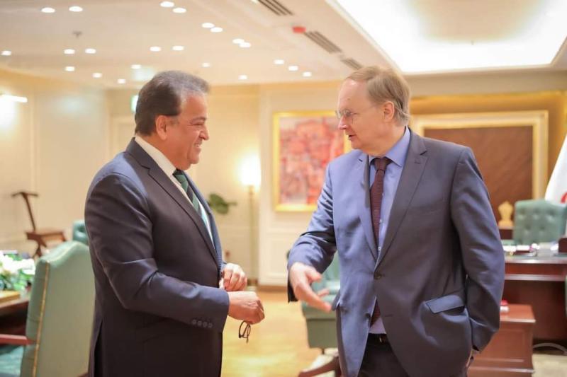 وزير الصحة يستقبل سفير الاتحاد الأوروبي في مصر لبحث تعزيز التعاون