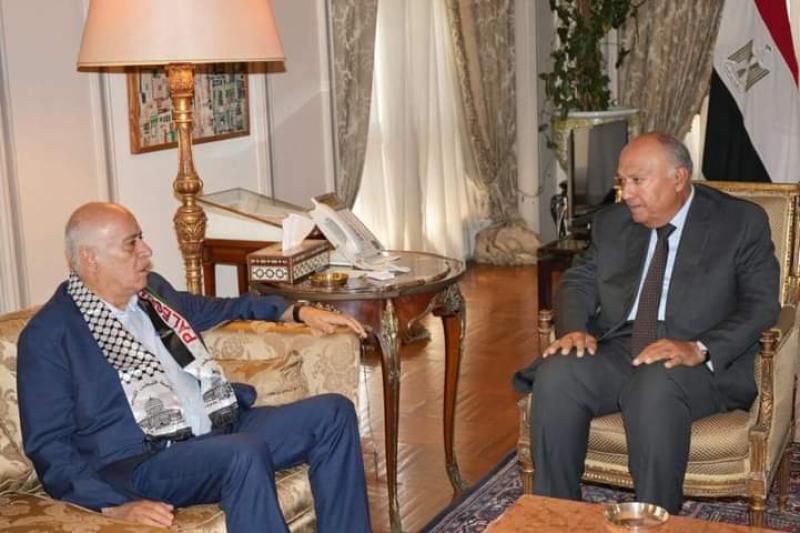 وزير الخارجية يلتقي أمين سر اللجنة المركزية لحركة فتح في القاهرة