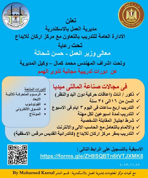 وزارة القوي العاملة: ختام وبدء برامج تدريبية على وظائف إلكترونية لشباب الأسكندرية