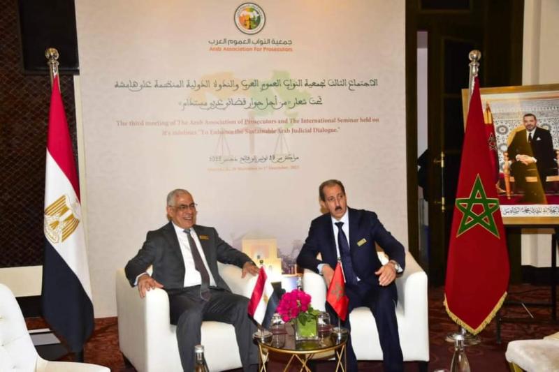 النائب العام يلتقي رئيس النيابة العامة للمغرب بالاجتماع الثالث لجمعية النواب العموم العرب