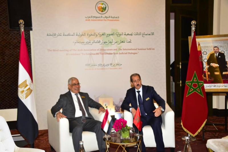 النائب العام يلتقى رئيس النيابة العامة المغربية لبحث تعزيز آليات التعاون