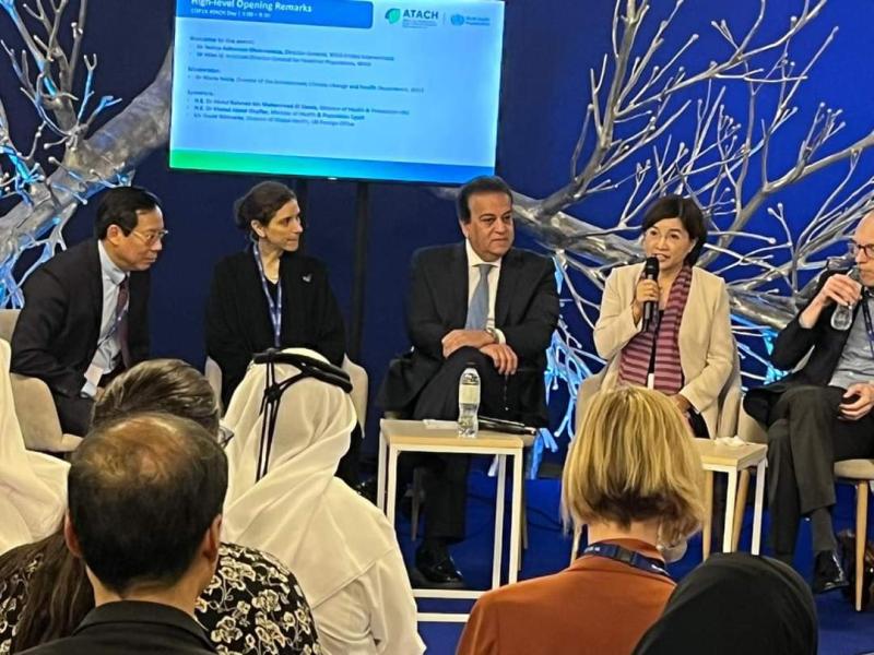 ضمن فعاليات COP 28.. وزير الصحة يؤكد ضرورة دمج اعتبارات تغير المناخ في تصميم مرافق الرعاية الصحية
