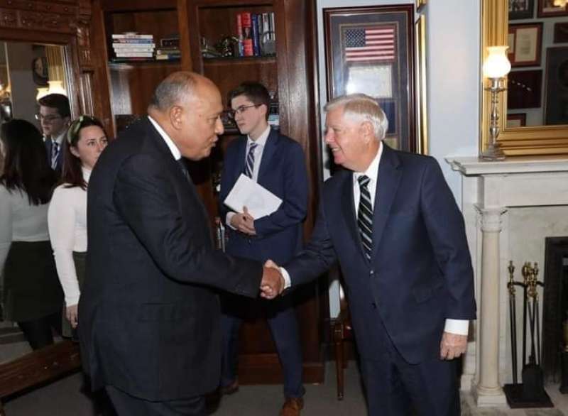 في مستهل زيارته لواشنطن... وزير الخارجية يلتقى مع عدد من قيادات مجلس الشيوخ الأمريكي