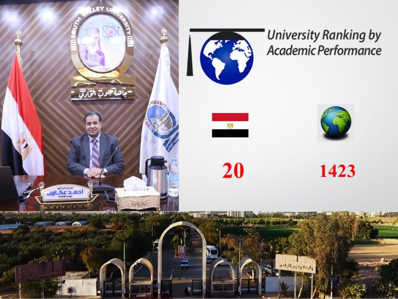 جامعة جنوب الوادي تتقدم 121 مركزا عالميا في تصنيف الجامعات طبقا للأداء الأكاديمي التركي