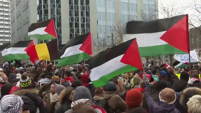 آلاف المتظاهرين في العاصمة البلجيكية بروكسل للمطالبة بوقف إطلاق النار بغزة