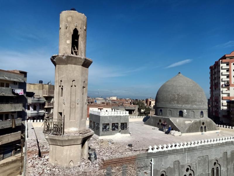 محافظ كفر الشيخ: بدء أعمال إحلال وتجديد مئذنة مسجد أبو غنام الأثري ببيلا