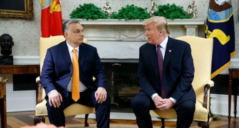 ترامب الرئيس الأمريكي السابق والرئيس المجري فيكتور أوربان 