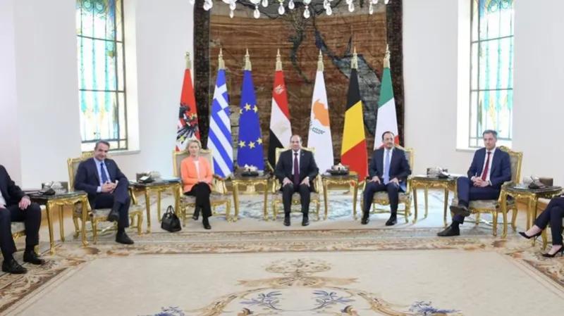 توافق مصري أوروبي على حل الدولتين والرئيس السيسي: لن نسمح بالتهجير القسري للفلسطينيين