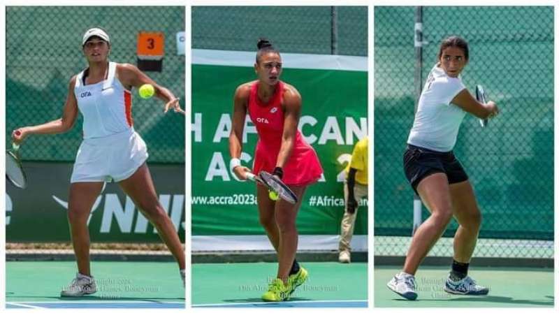 سيدات التنس من ذهب بعد الفوز بلقب الفرق فى دورة الالعاب الأفريقية