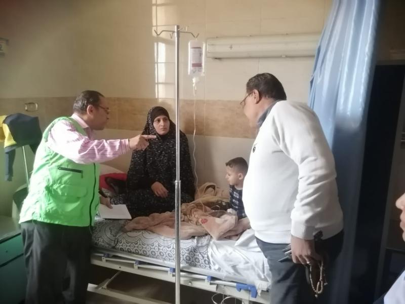رئيس مدينة ومركز منوف يتفقد مصابي قطاع غزة بالمستشفى العام والحميات