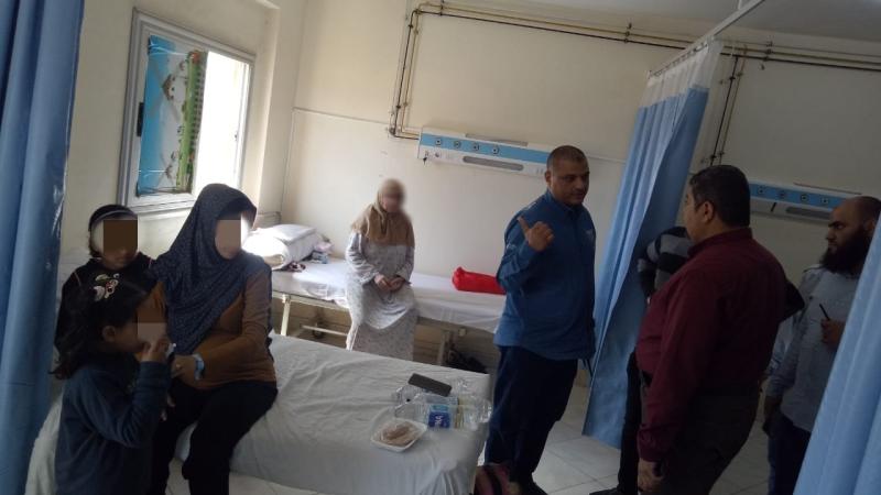 النمر يزور مصابي غزة بمستشفي أشمون العام للإطمئنان علي حالتهم الصحية وتقديم الدعم والرعاية الطبية