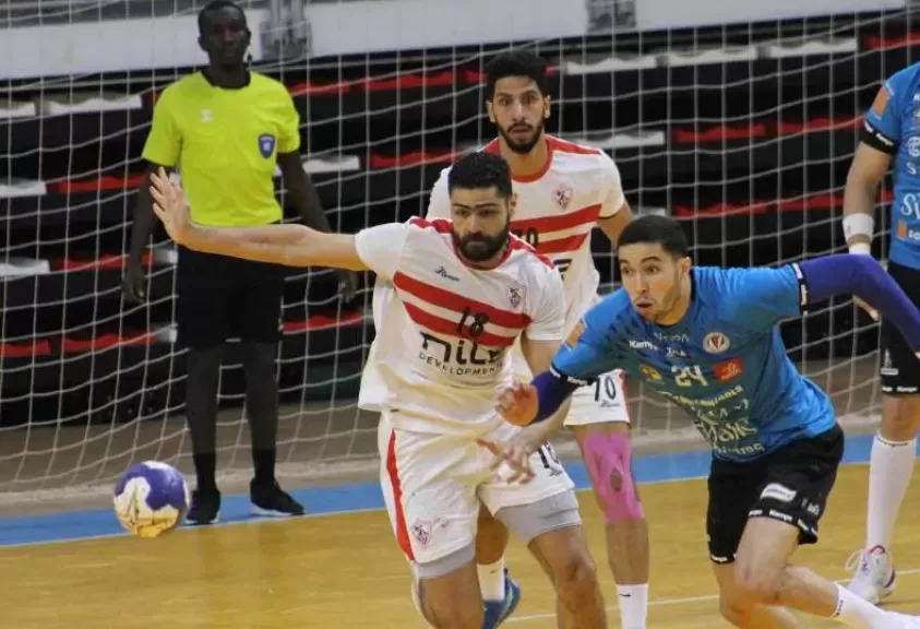 يد الزمالك يتأهل إلى ربع نهائي كأس الكؤوس بعد الفوز على منتدي وداد سمارة 34 - 18