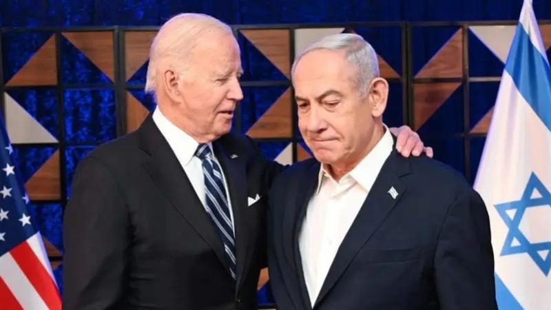 صورة لبايدن مع رئيس وزراء الكيان الصهيوني